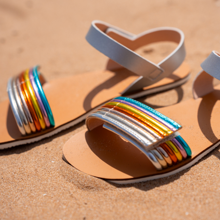 Shuz Sandalias Barefoot Multicolor Plata Coqueflex 1