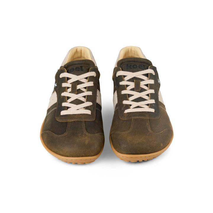 KÓEL | Zapatillas descalzas ILO Suede Olive para hombre